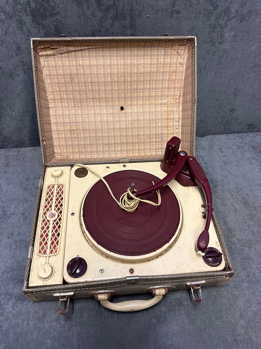 Lot 415: Collaro Record player in original case as pictured 