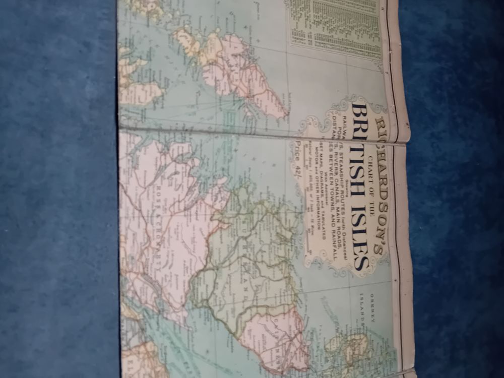 Lot 442: Large original Richardsons chart of the British Isles...
