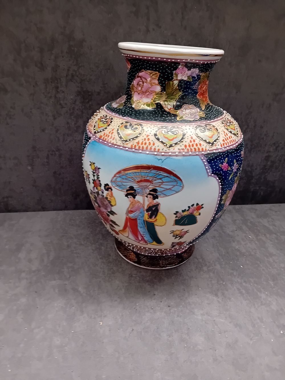 Lot 596: Mid 20th Century Chinese Famille Rose Hand Painted Porcelain Baluster Vase