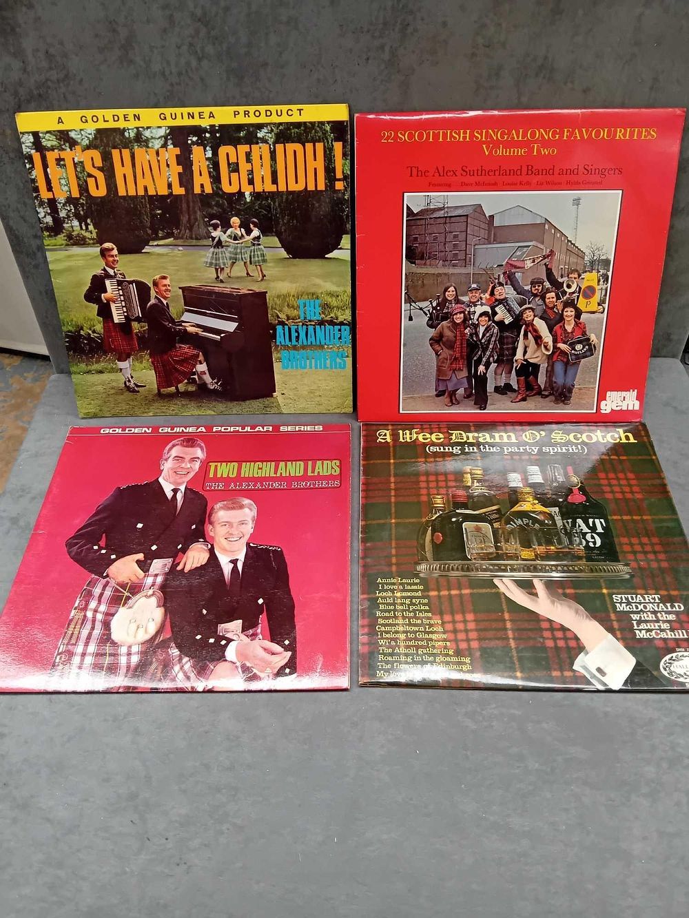Lot 985: 4 x Scottish music vinyls as pictured