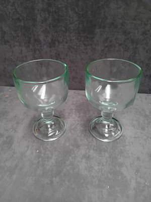 2 x Large Glass Chalice 20cm tall.