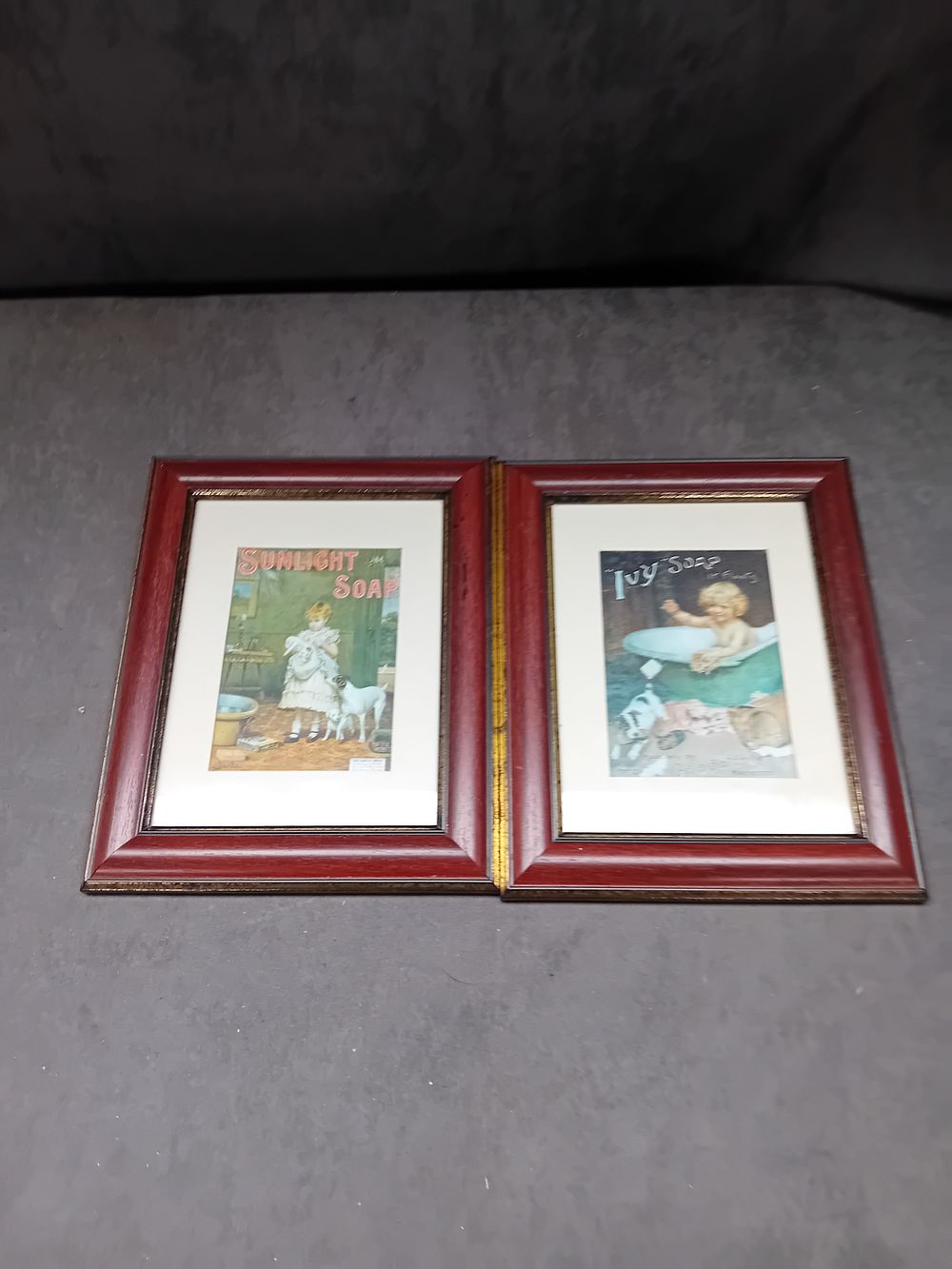 Lot 245: A Pair of Early 20th Century Framed Advertising Prints, 'Sunlight Soap' and 'Ivy Soap'