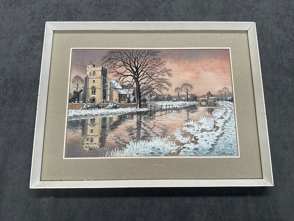 Lot 255: Winter Evenings” by Wilfred Hunking (1987) Medium: Pastel...