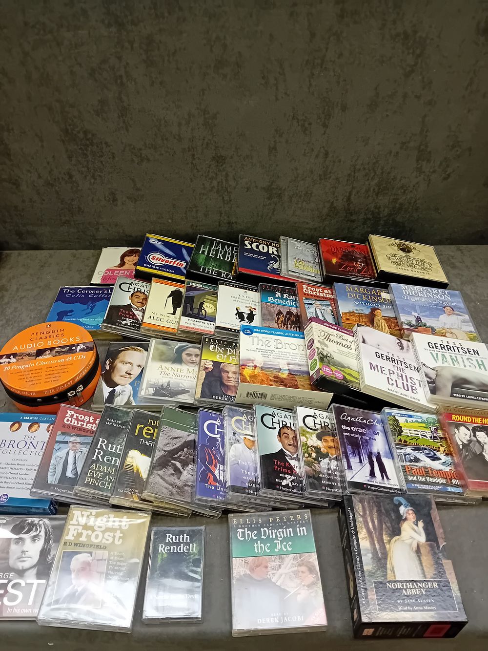 Lot 440: A Collection of Approximately 50-60 20th and 21st-Century Books and Audiobooks, including Popular Fiction, Mystery, and Classic Literature