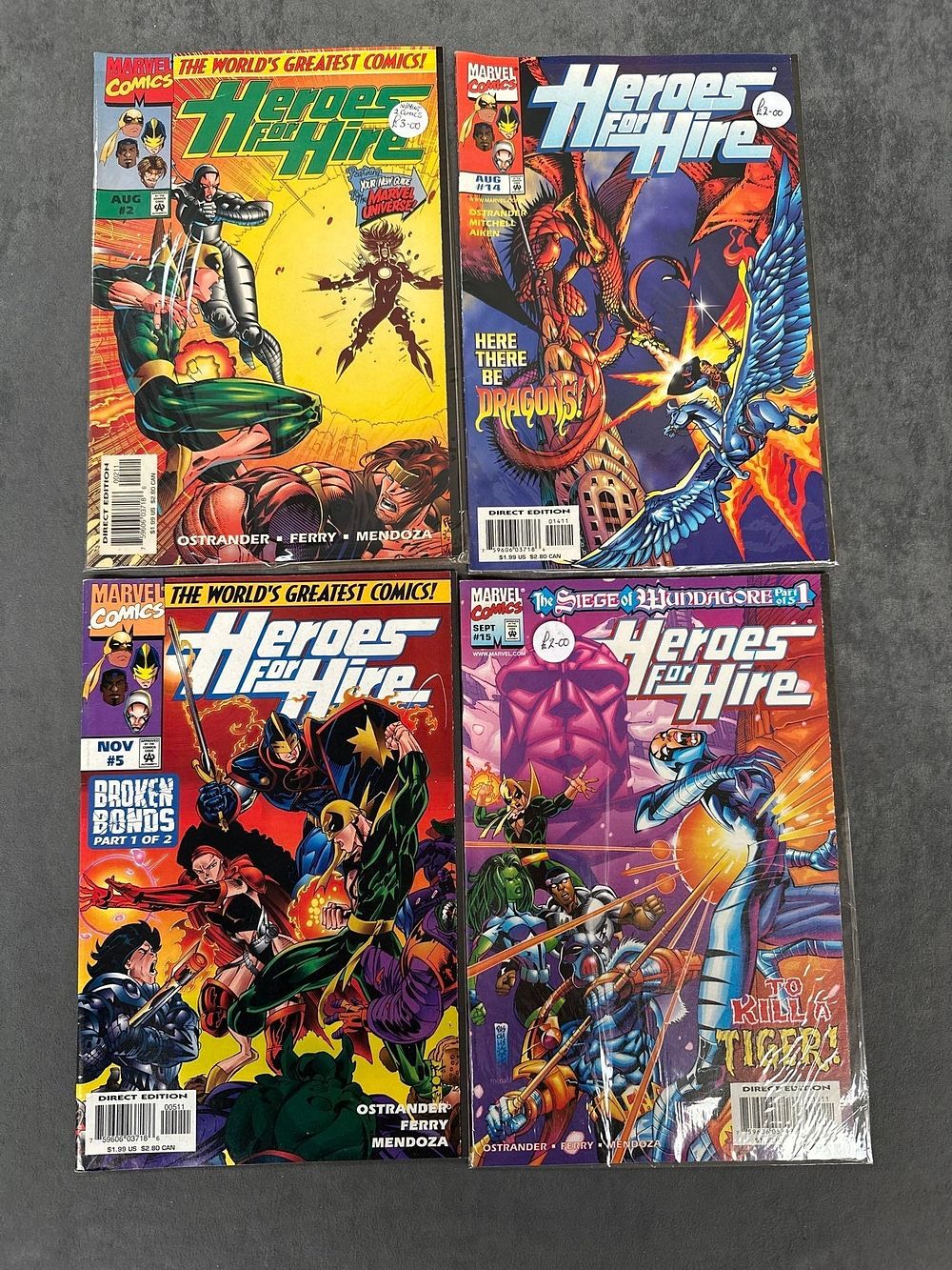 Lot 432: 4 issues of marvel comics heroes for hire...