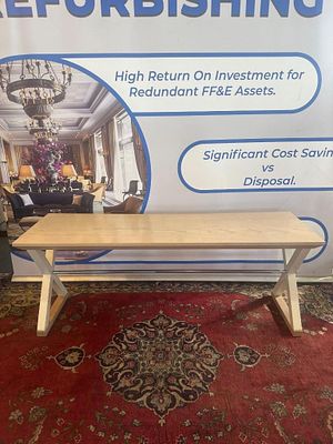 This sturdy Country Chic Table brings rustic elegance to your dining space. It features a crisp 