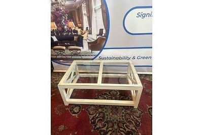 Item Coffee Table Designed With Glass Top That Is Scratch-Resistant And Durable, The Cross 