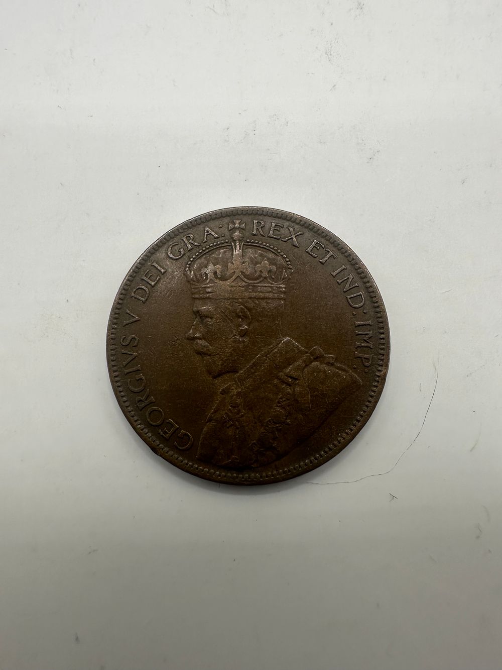 Lot 479: A 1916 Canadian One Cent Large Penny, King George V, KM# 21