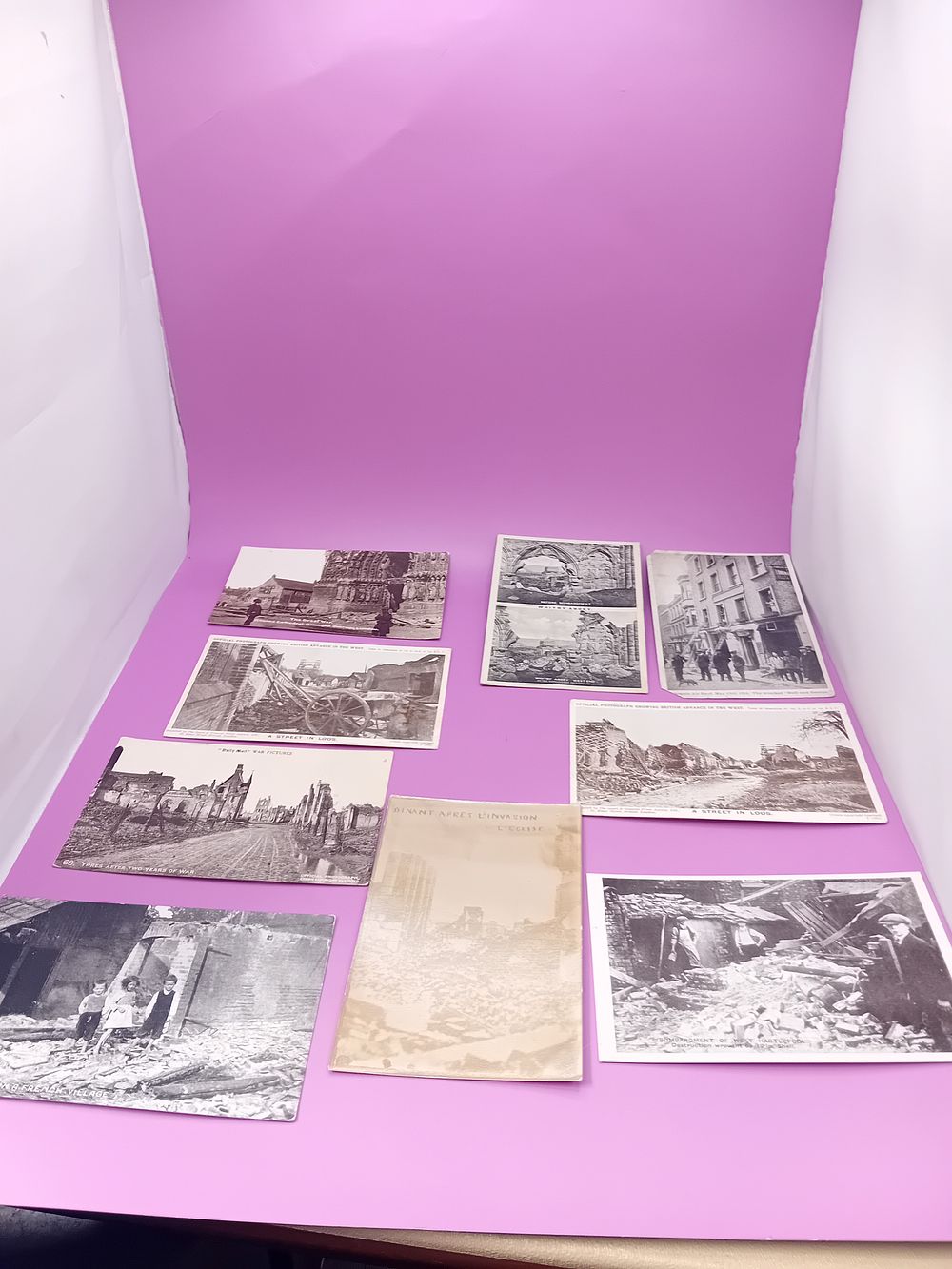 Lot 193: WW1 Postcards of destruction There are 9 items...