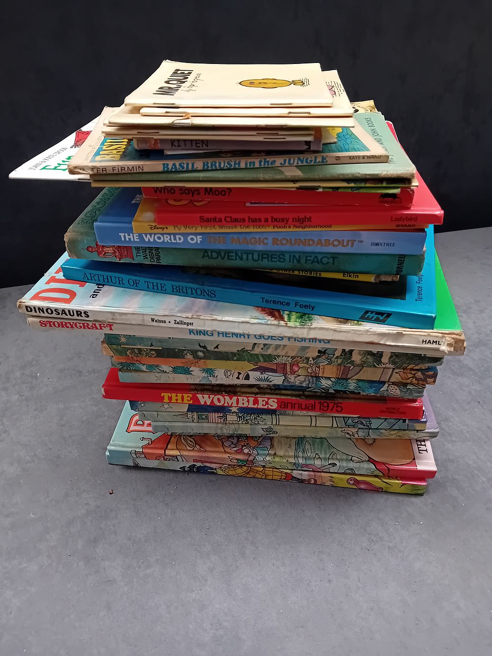 Lot 606: A Collection of 33 Vintage Children's Annuals and Books, including Rupert and Mr. Men Series