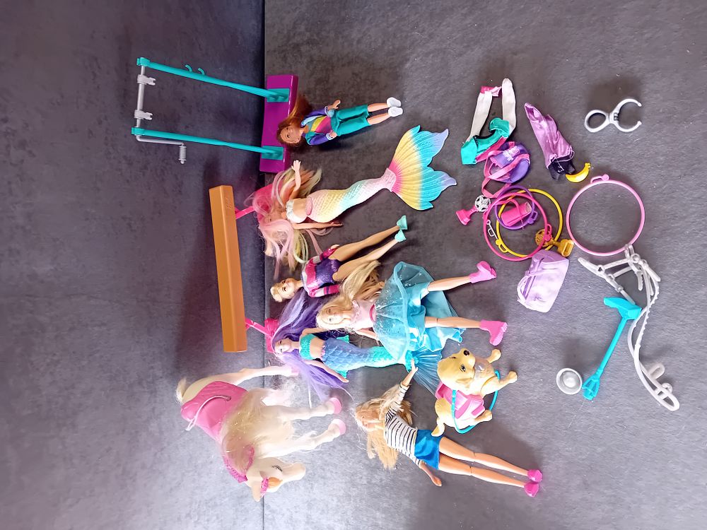 Lot 705: A COLLECTION OF BARBIE DOLLS AND GYMNASTICS PLAYSET ACCESSORIES