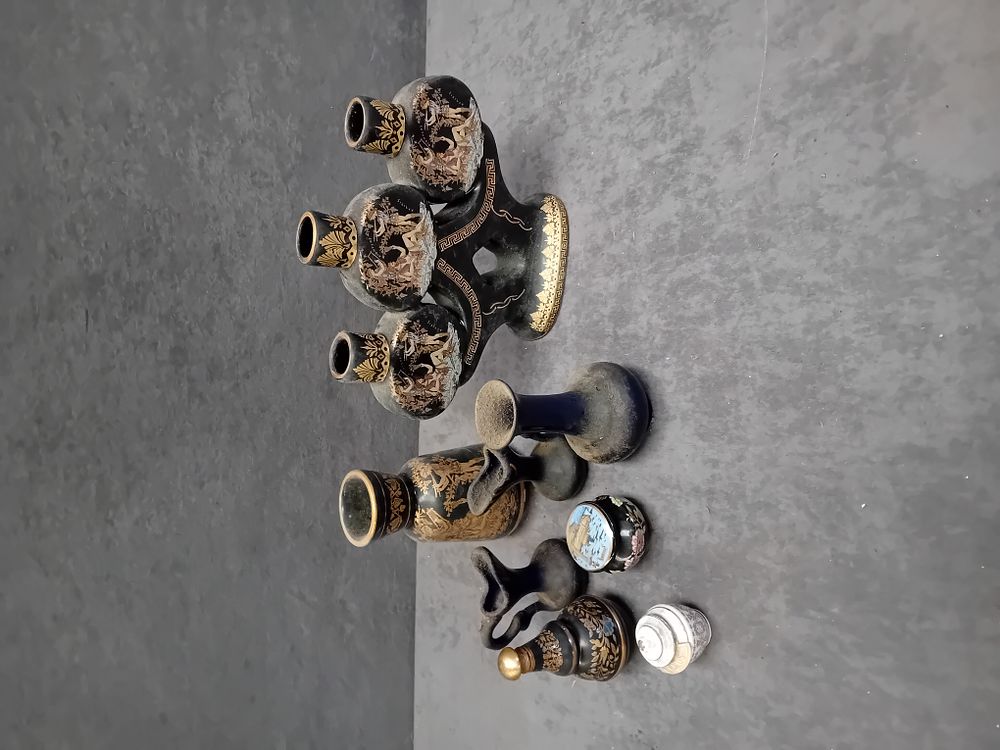 Lot 324: A Collection of Greek Neoclassical Style Gilded Ceramics