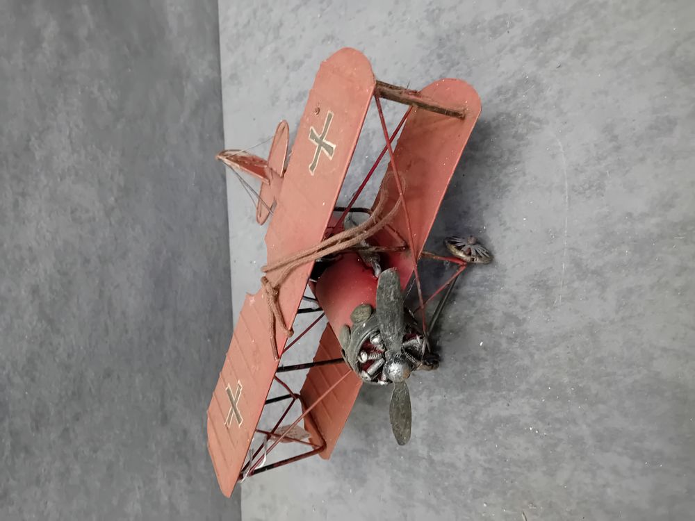 Lot 152: Vintage Style Rustic Metal Fokker Dr.I Triplane Decorative Model