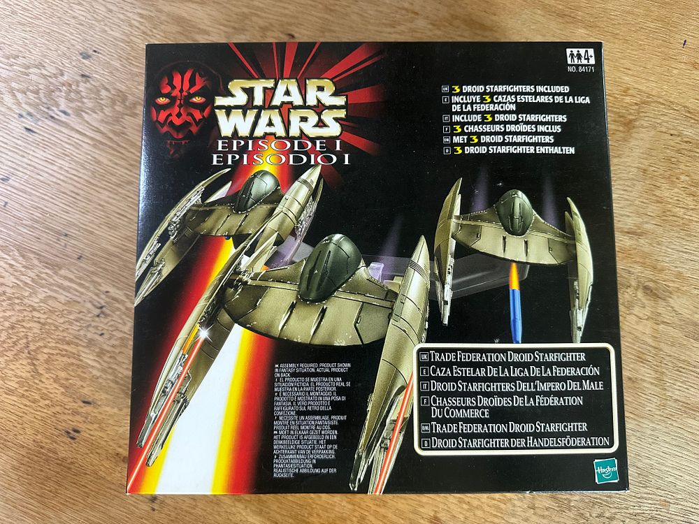 Lot 170: Three Star Wars Episode I Trade Federation Droid Fighters by Hasbro