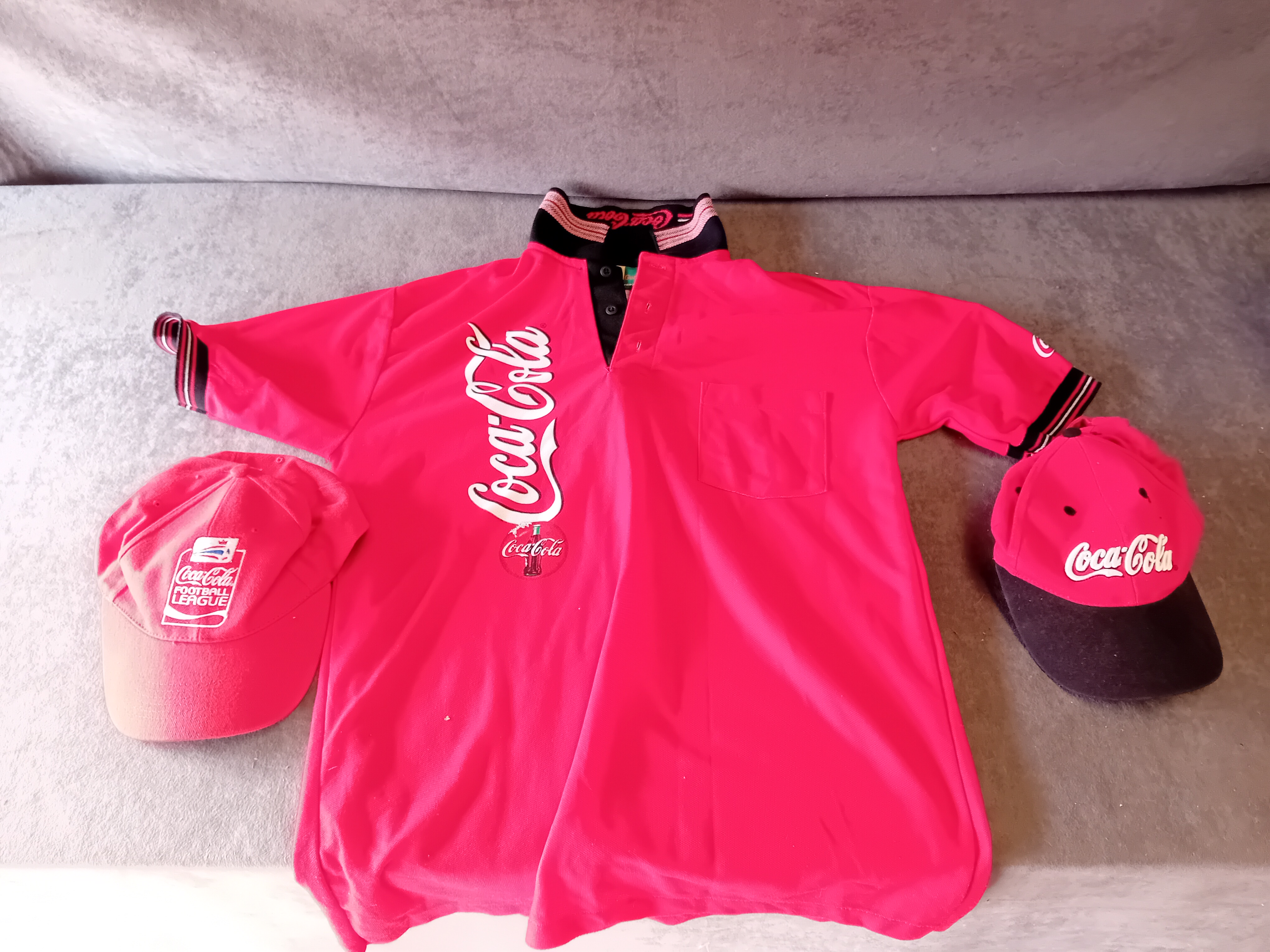THREE COCA-COLA BRANDED ITEMS INCLUDING WEAR GUARD POLO SHIRT