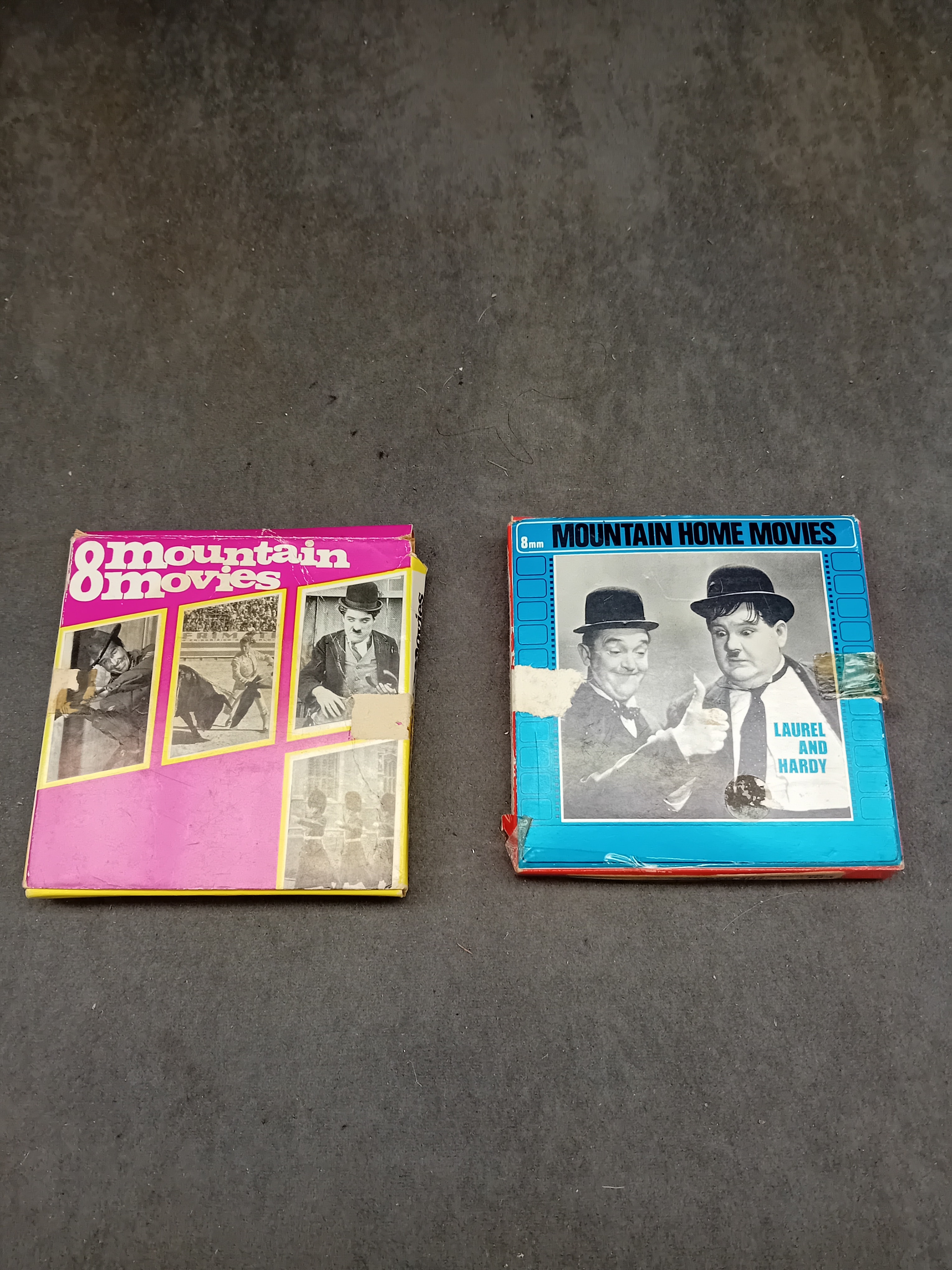 A Pair of Vintage 8mm Film Reels: Laurel & Hardy and '8 Mountain Movies' Series