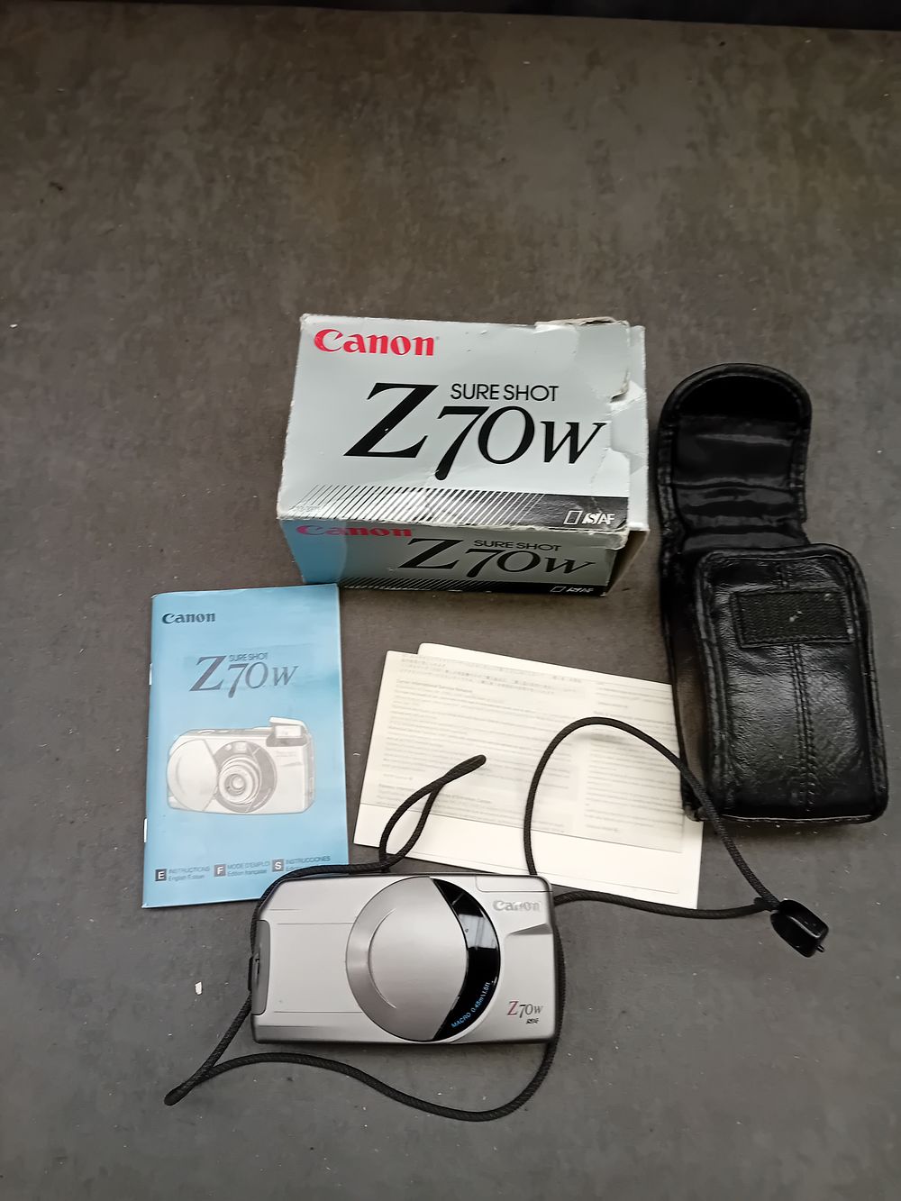 Lot 446: Canon Sure Shot Z70w 35mm Point-and-Shoot Film Camera with Box and Accessories