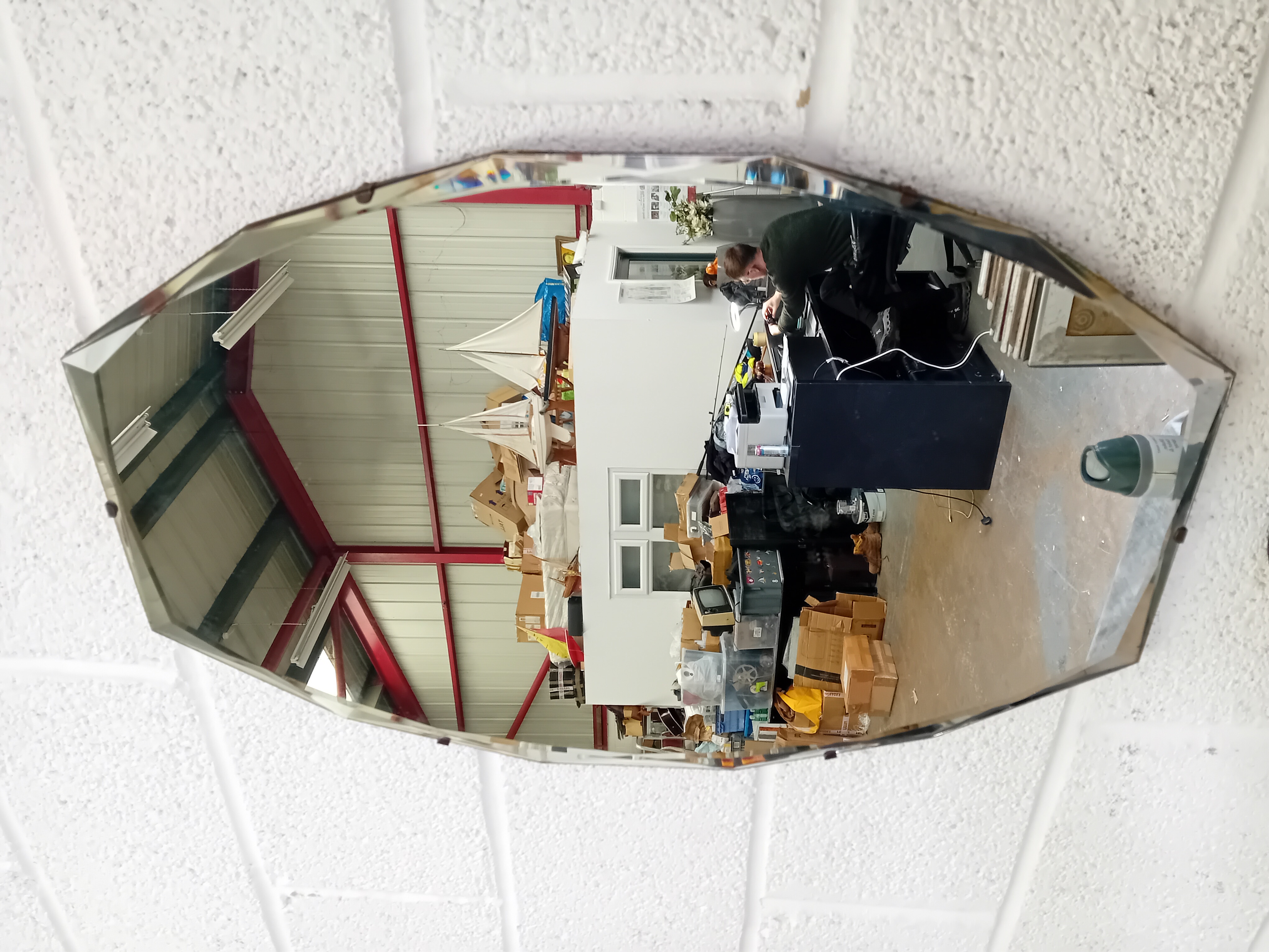 Art Deco Style Frameless Beveled Wall Mirror