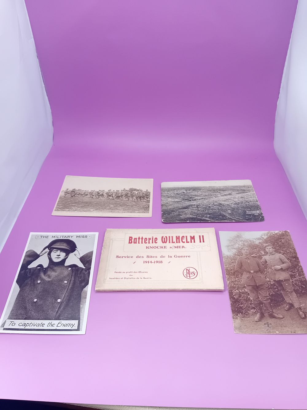 Lot 651: WW1 Postcards German relater and 1 Batterie Wilhelm...