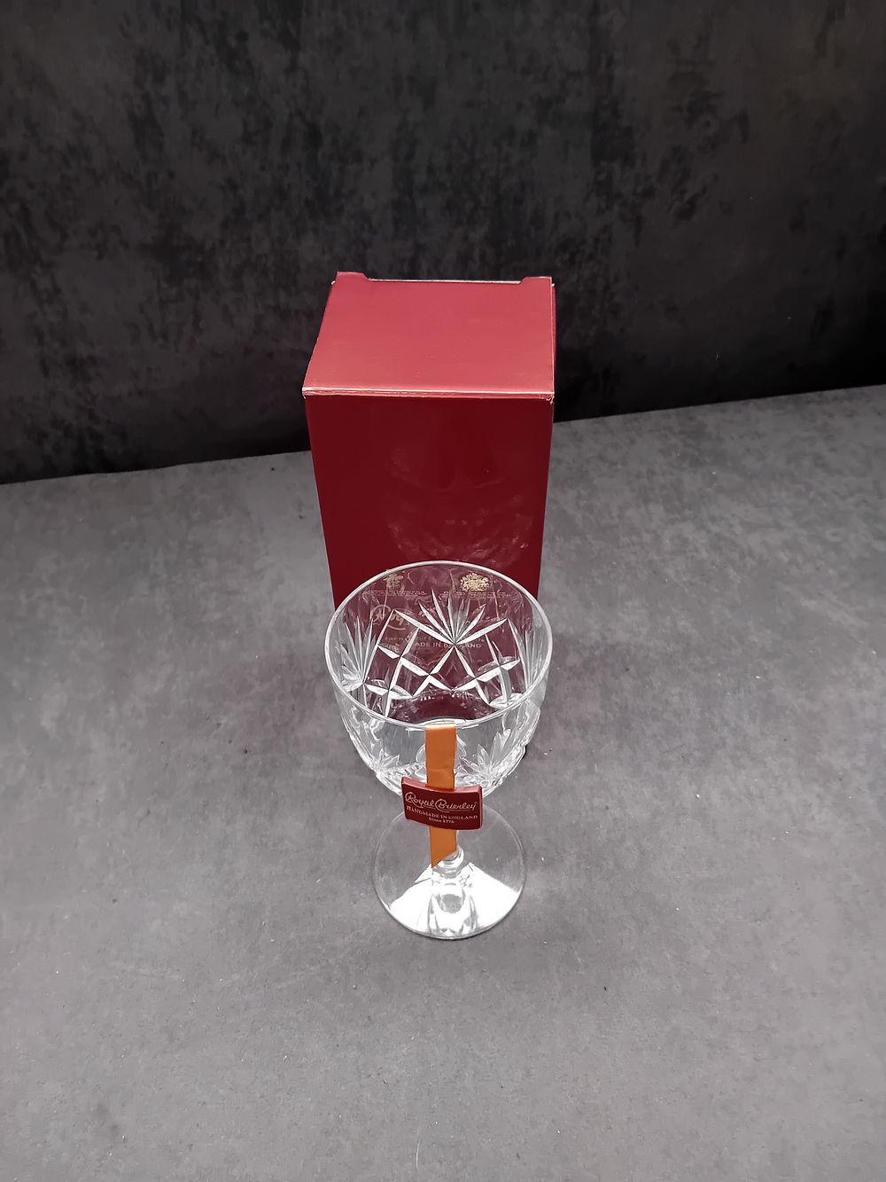 Lot 223: A Royal Brierley Gainsborough Led Crystal Sherry Glass with Original Box