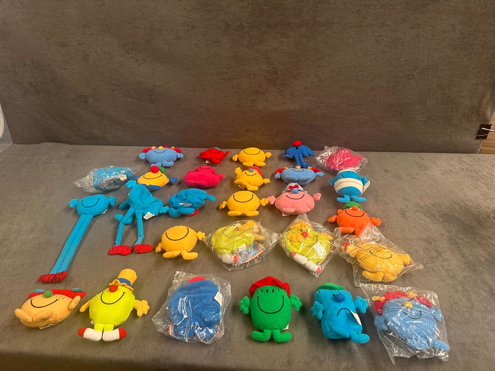 Lot 242: A Collection of 25 McDonald's Mr. Men and Little Miss Plush Happy Meal Toys