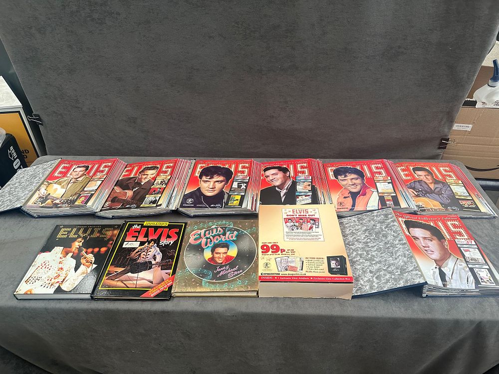 Lot 474: A Collection of Elvis Presley Memorabilia Including DeAgostini Partwork Series and Hardback Books