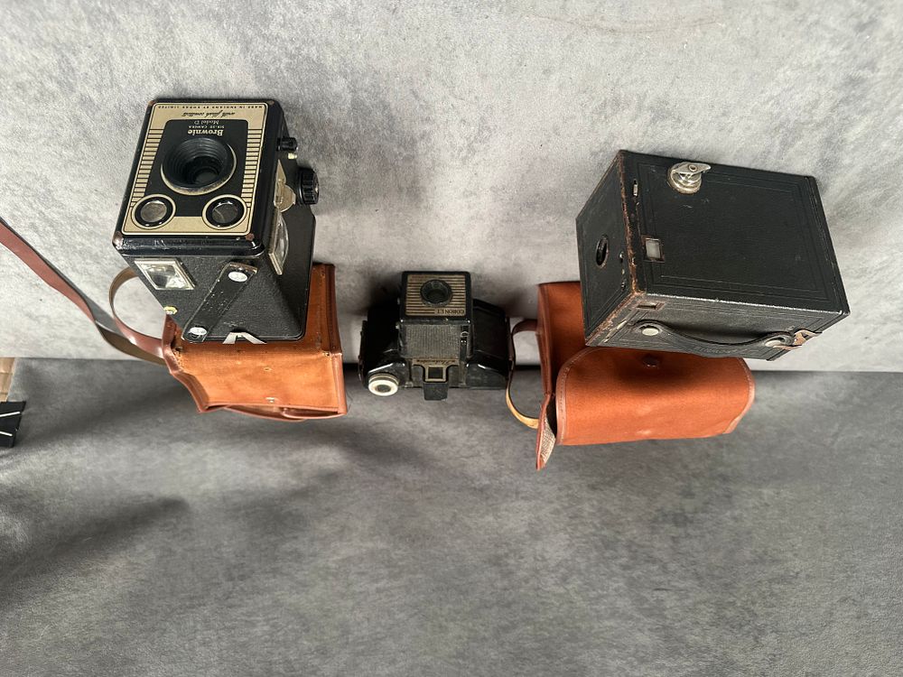 Lot 458: A Trio of Vintage Box Cameras including Kodak and Coronet Models