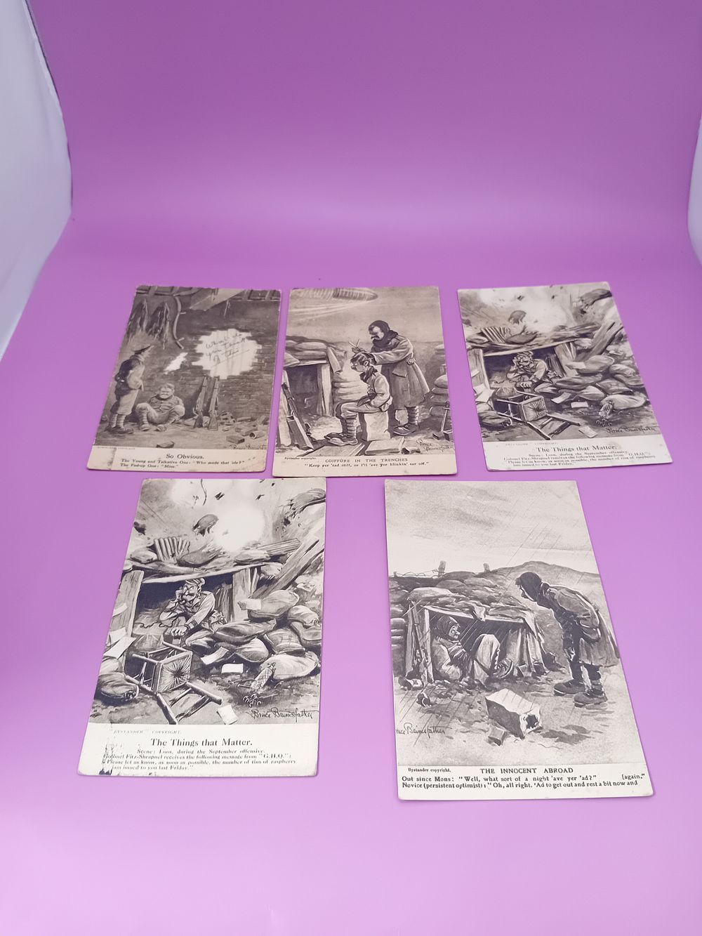 Lot 170: WW1 Postcards Of Cartoon Sketches As Pictured  There...