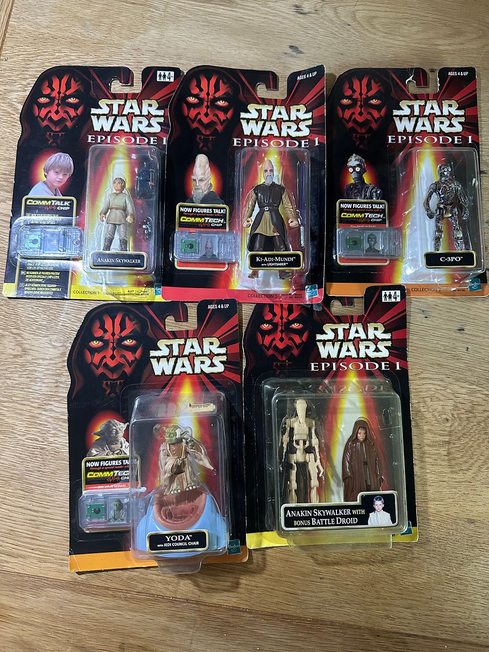 Lot 205: A Collection of Star Wars Episode I The Phantom Menace Carded Action Figures by Hasbro