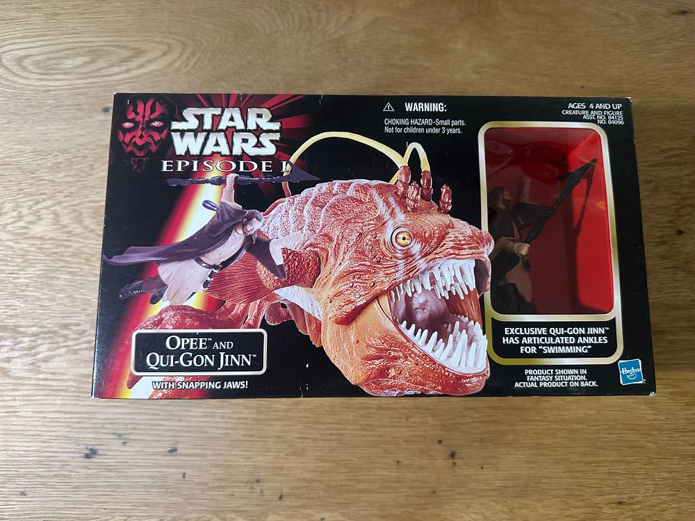 Lot 220: Hasbro Star Wars Episode I Opee and Qui-Gon Jinn Creature and Figure Set