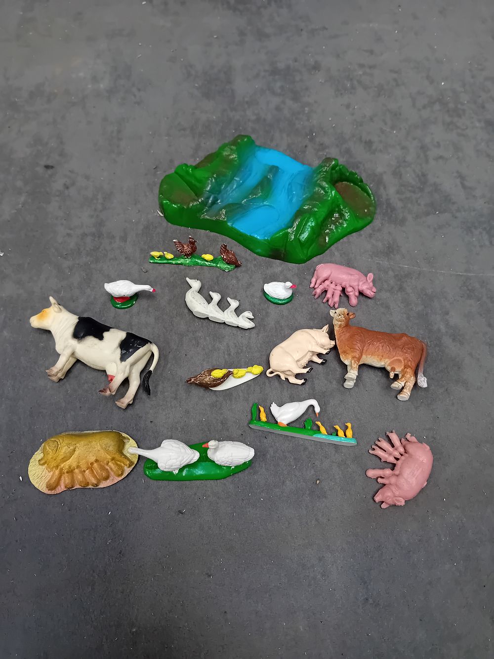 Lot 237: A Collection of Vintage Farm Animal Figurines and Landscape Scenery attributed to Hong Kong