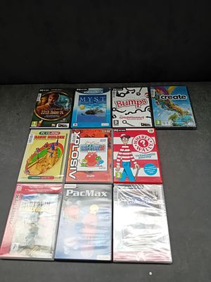 A Collection of 10 Windows PC CD-ROM Video Games and Software Titles, Late 1990s-Mid 2000s. This 