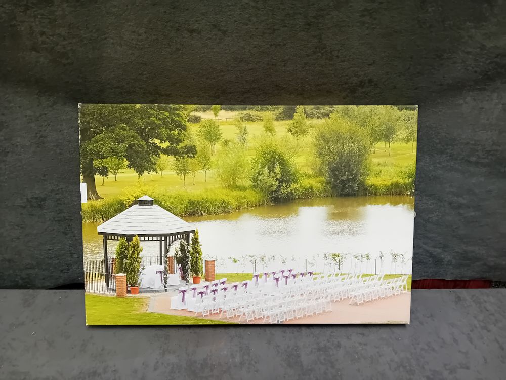 Lot 171: Digital Pigment Print on Canvas Depicting an Outdoor Wedding Venue
