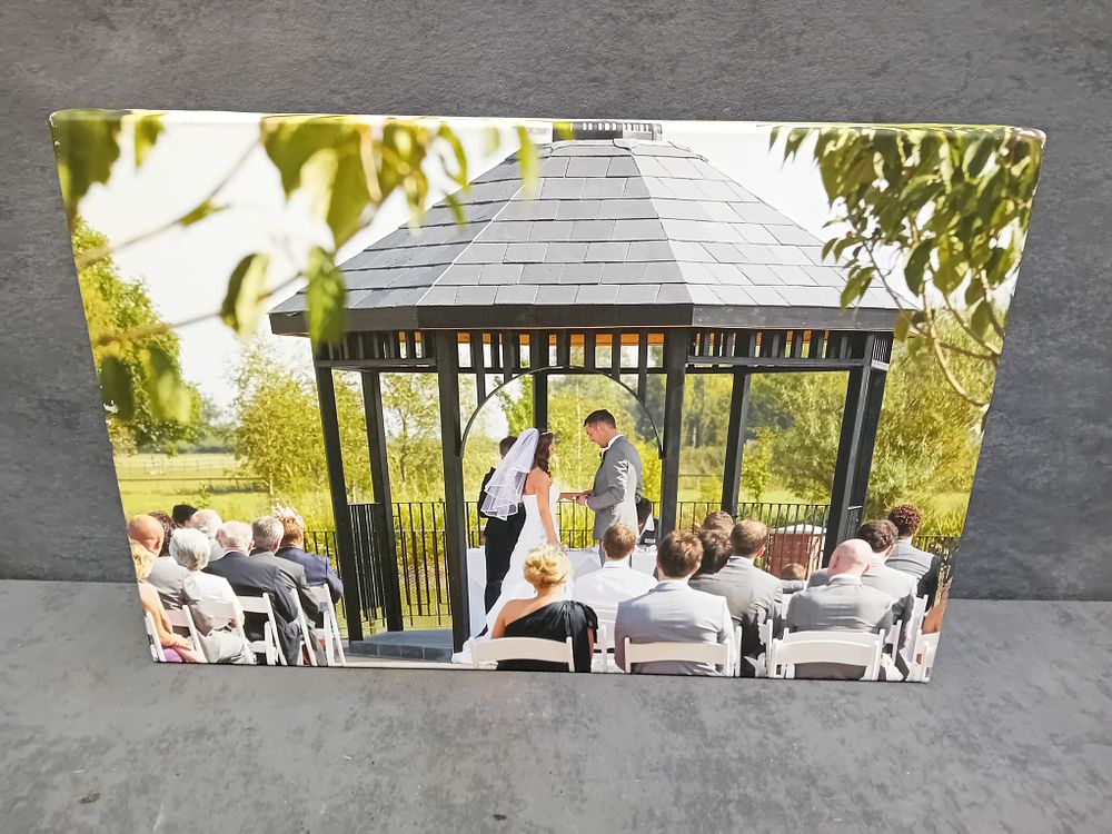 Lot 172: Contemporary Outdoor Wedding Ceremony Photographic Print on Canvas Gallery Wrap