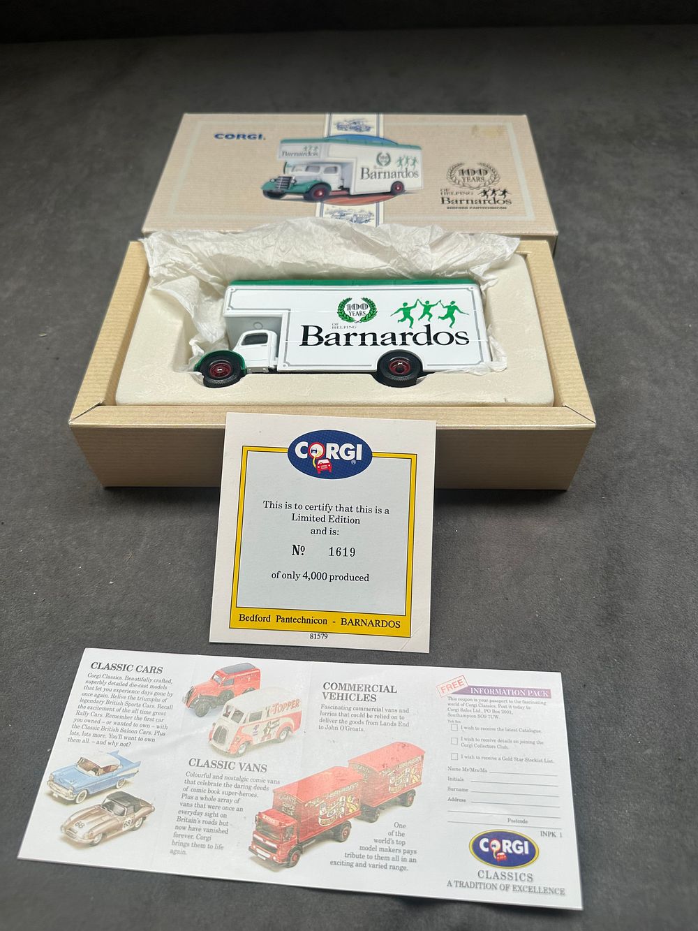 Lot 106: Corgi Classics Limited Edition Bedford Pantechnicon Barnardos 100 Years of Helping Model 97087