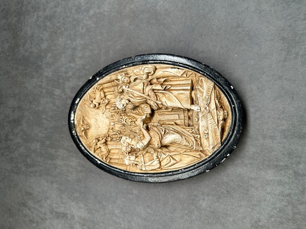 Lot 498: A 19th Century Composition Relief Plaque Depicting the Marriage of the Virgin, London