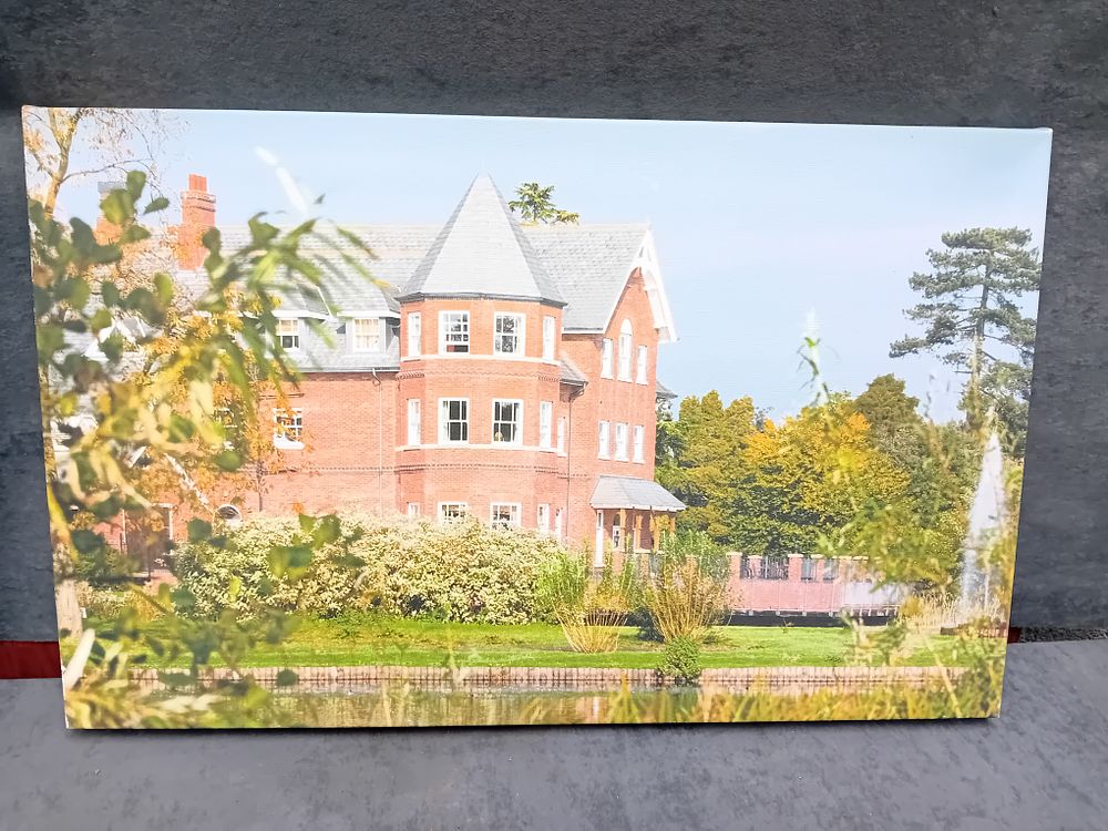 Lot 710: Digital Pigment Print on Canvas of a Red Brick Manor House