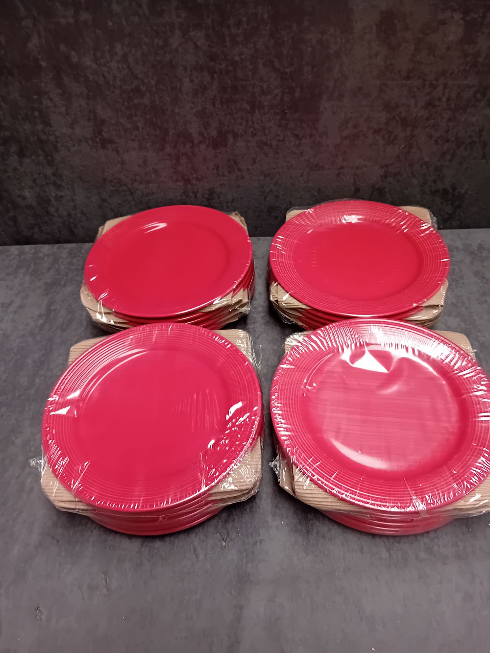 Lot 800: Lot of 24 red plates as pictured 