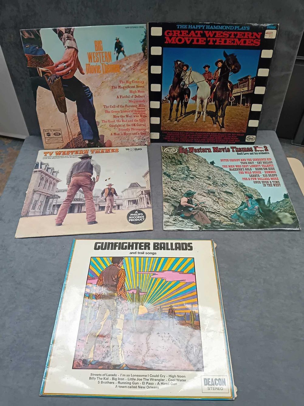 Lot 929: 5 x Western movie theme vinyls as pictured