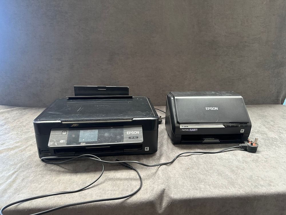 Lot 510: A Pair of Epson Devices Comprising a FastFoto FF-680W Photo Scanner and an Expression Home XP-412 All-in-One Printer