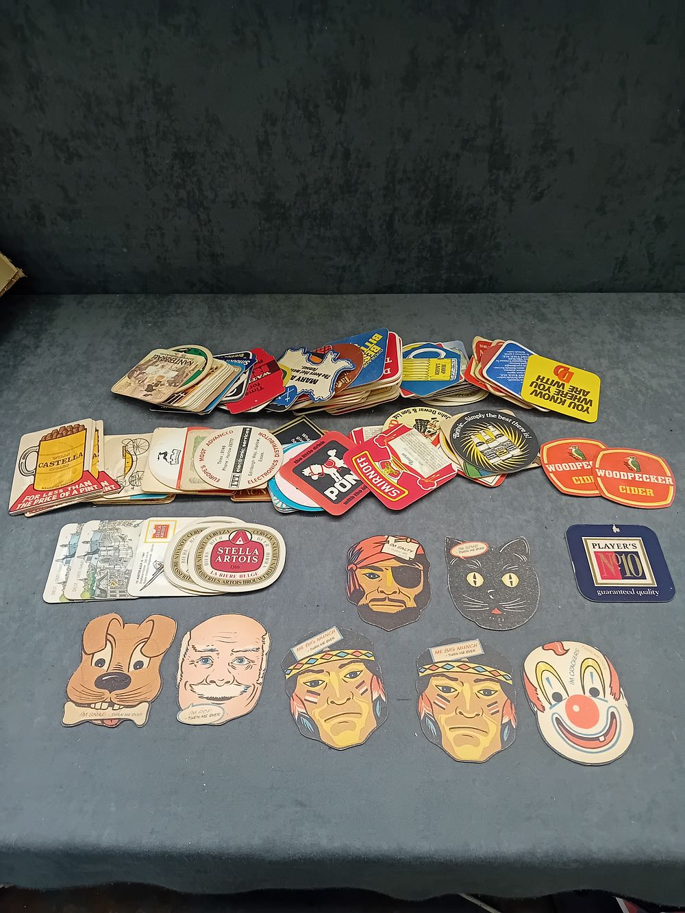 Lot 584: A Collection of Approximately 60-70 Vintage Promotional Beverage Coasters and includes Rare 7 Pictured