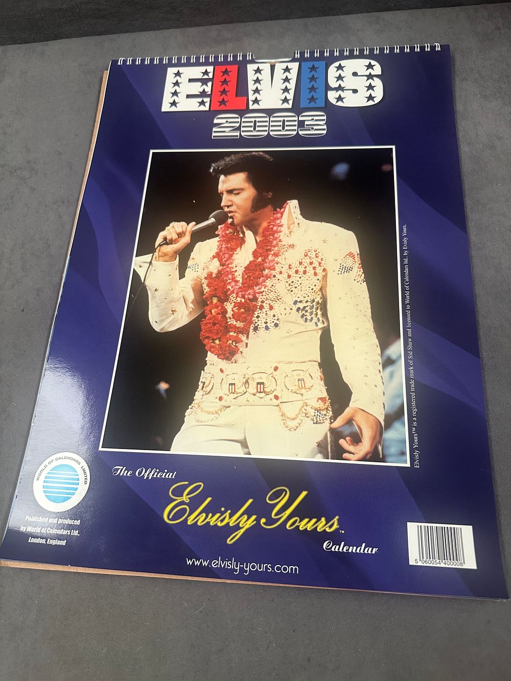 Lot 645: The Official Elvisly Yours 2003 Elvis Presley Wall Calendar