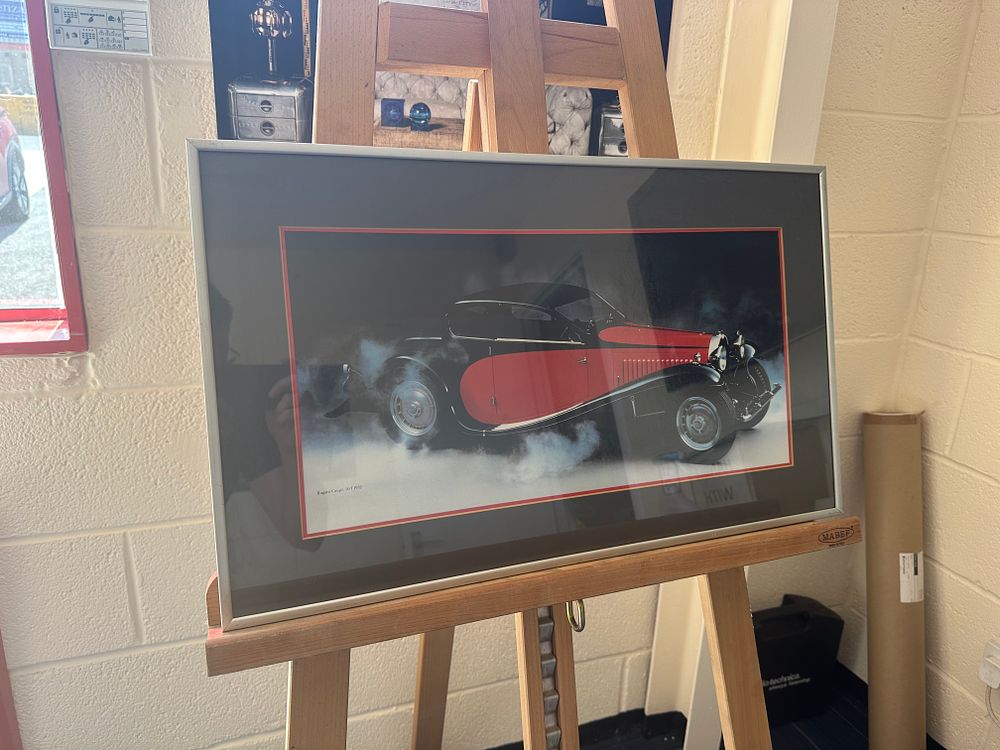 Lot 348: Large Framed Chromogenic Print of a 1932 Bugatti Type 50T Coupe