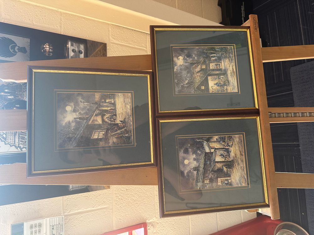 Lot 364: J. Freeman (British, Active late 20th Century) 'Trio of Nocturnal Rural Scenes' (Signed)