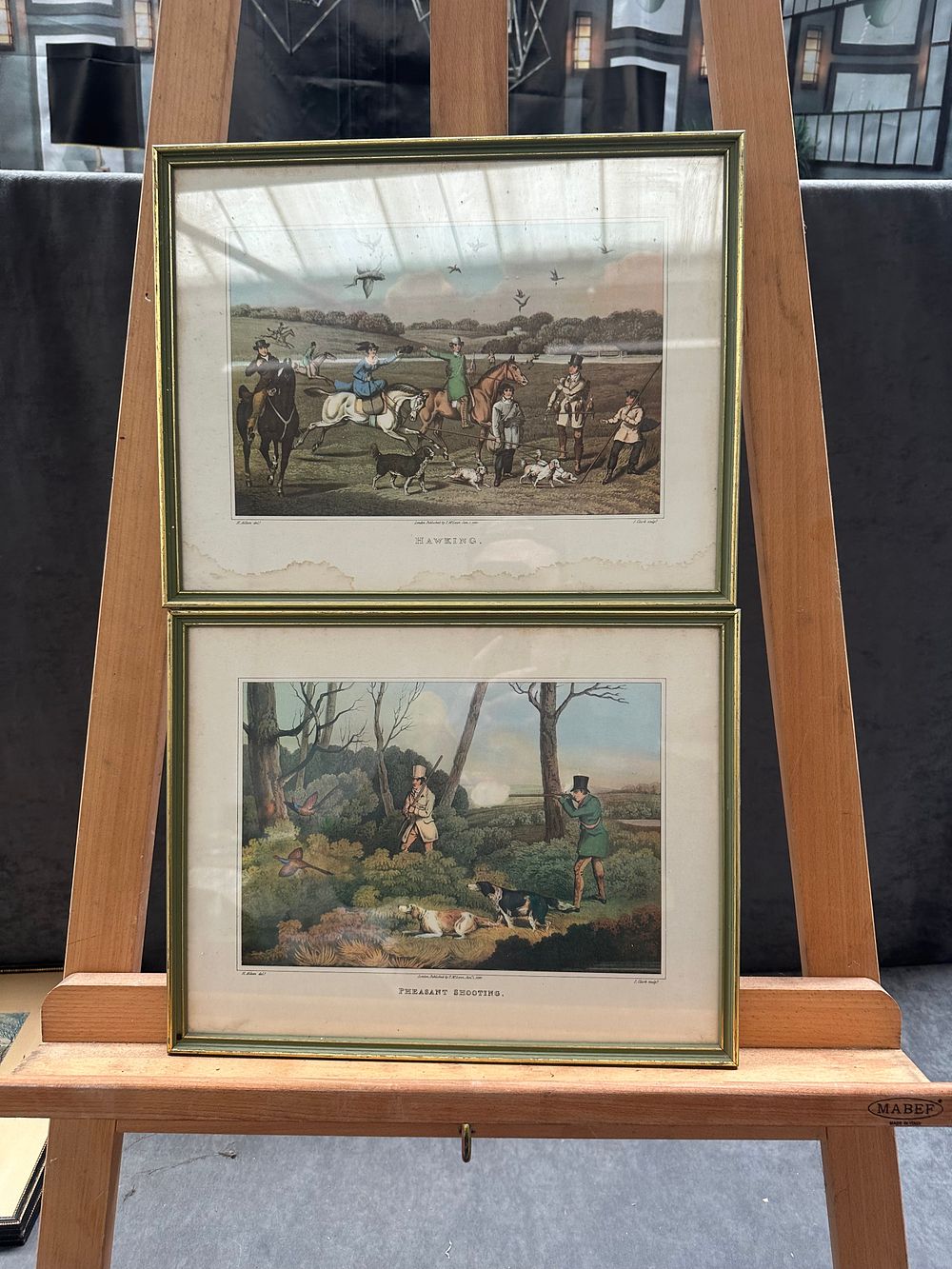 Lot 368: A Pair of Henry Alken Hand-Coloured Aquatint Engravings, Hawking and Pheasant Shooting, 1820