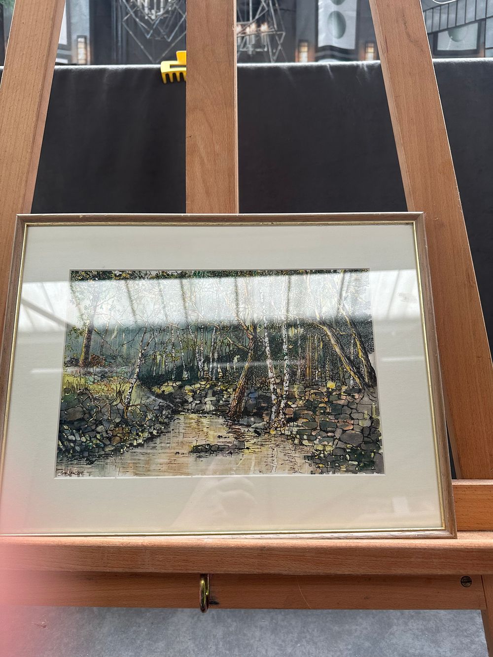 Lot 376: Geo Lawson 'Woodland Landscape with Birches and Stone Wall' (Signed)