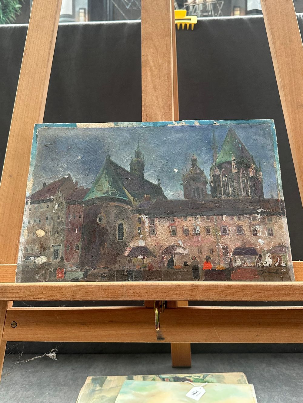 Lot 382: An Impressionist Oil Painting on Board Depicting St. Mary's Church in Gdansk