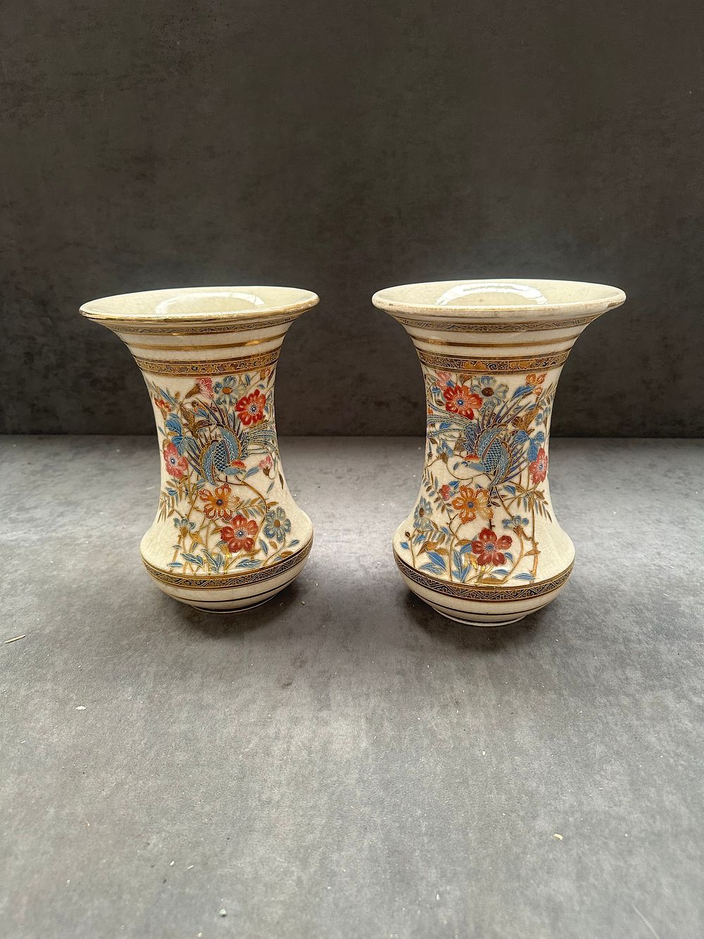 Lot 399: A Pair of Japanese Earthenware Vases