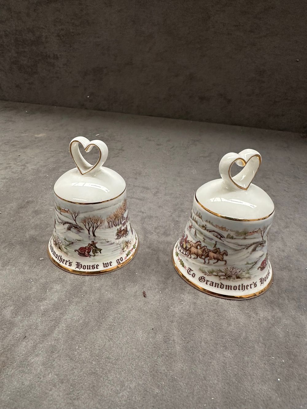 Lot 408: A Pair of Royal Doulton Bone China Christmas Bells for JCPenney