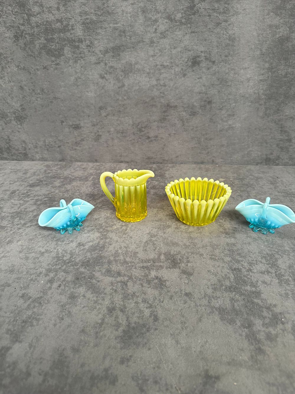 Lot 417: A Group of Victorian Style Pressed Glass Miniature Tableware